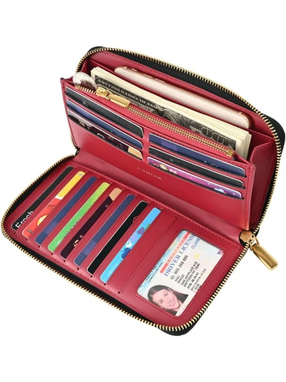 Luxury Real Leather Travel Wallet | Large Capacity Card Holder & Phone Clutch